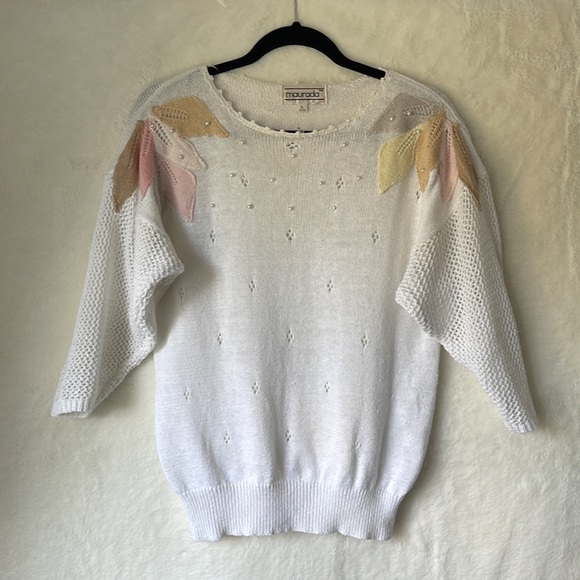 Maurada Sweaters - Vintage Maurada Pearl Embellished Womens Knit Sweater Size L